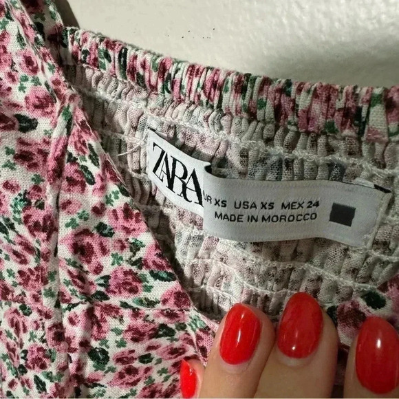 Zara ditsy floral linen blend dress  XS - Picture 6 of 6